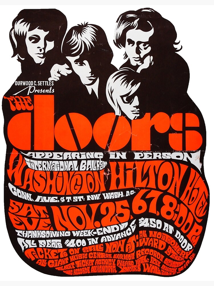 The Doors Psychedelic Concert Poster 1960s Greeting Card