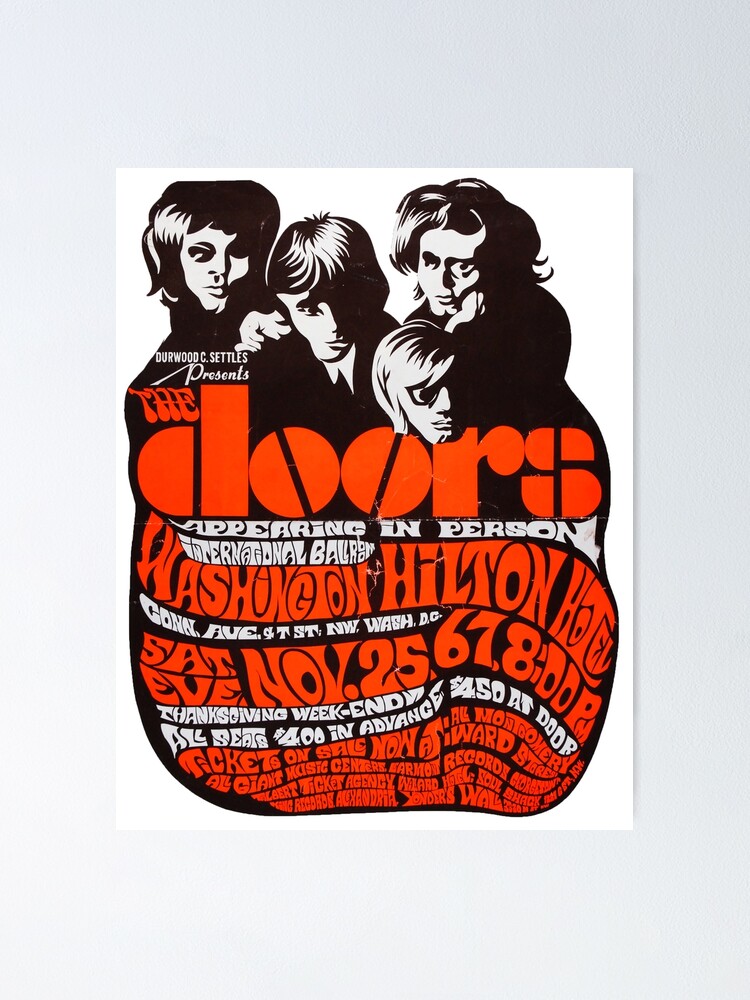 The Doors Psychedelic Concert Poster 1960s Poster By Druidstone66