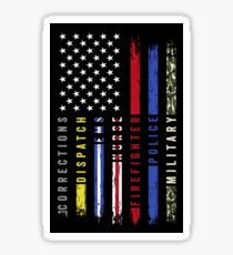 First Responders Hero Flag USA Thin Line Salute Sticker