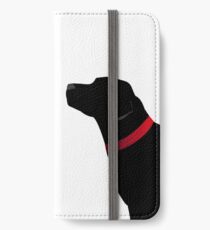 Vinilo o funda para iPhone Labrador negro con cuello rojo