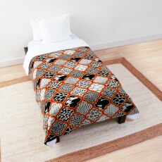 Moroccan Animal Prints Pattern - Red Yellow Comforter
