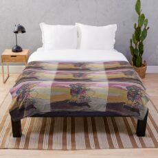 Rainbow Watercolor Gryphon Throw Blanket