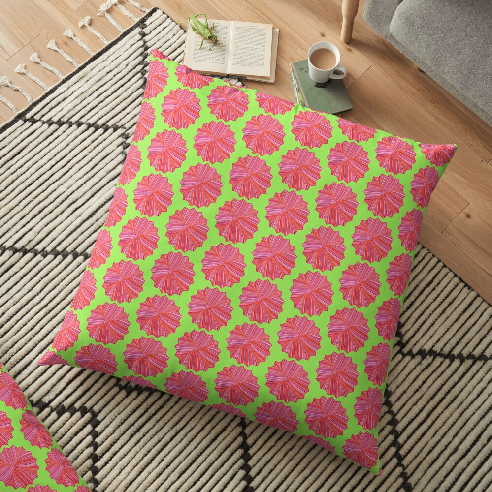 Electric Field Art III Repeating Floor Pillow