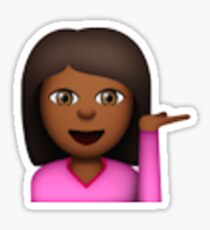 Black Hair Toss Emoji Sticker