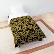 Mother of All Circles Pattern - Gold Black Comforter