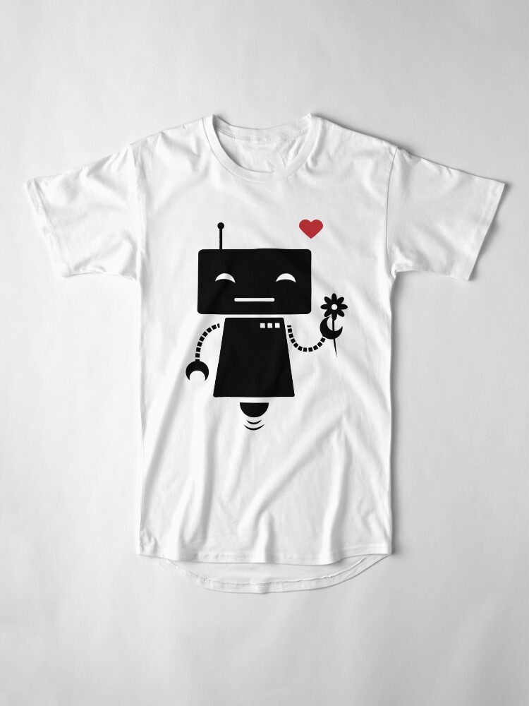 Alternate view of Robot With Flower Long T-Shirt