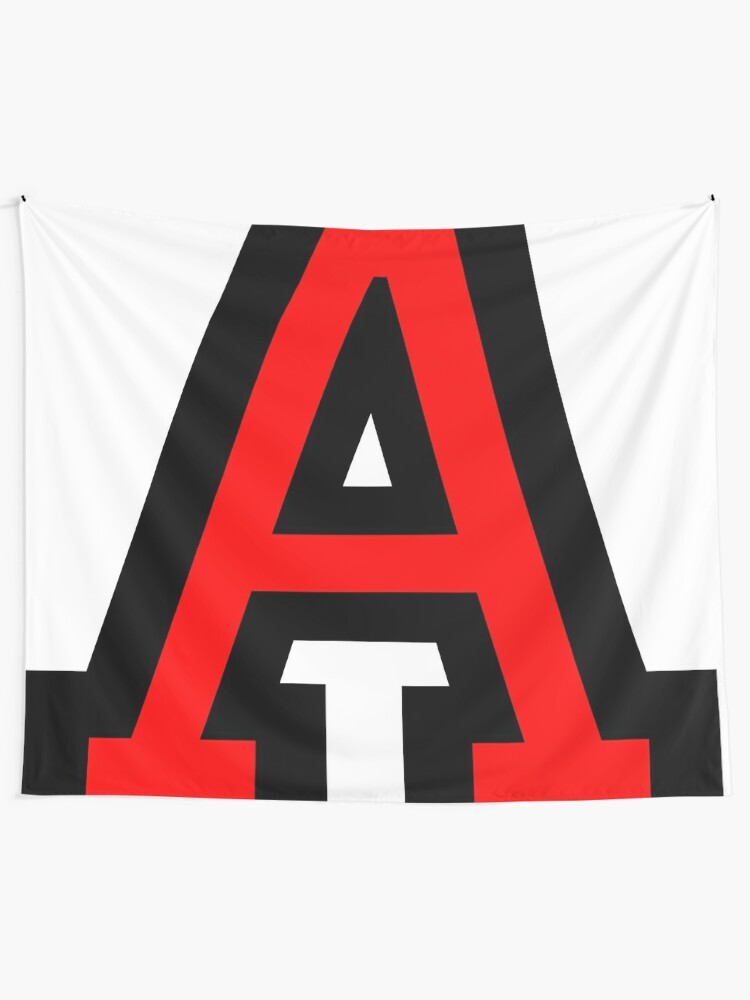 Letter A Two Color Red Wall Tapestry