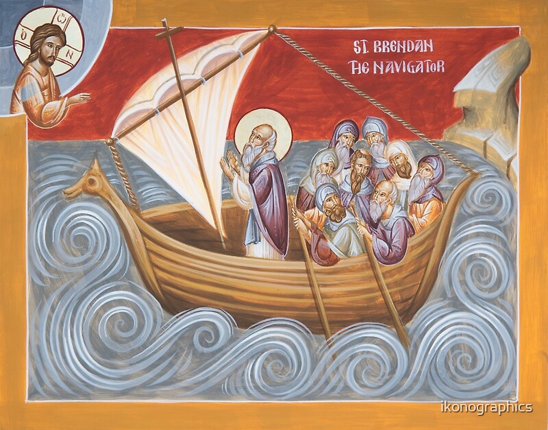 "St Brendan the Navigator" by ikonographics Redbubble