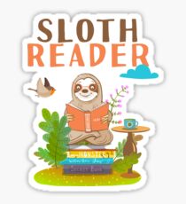 Cute Slow Reading Sloth Pun Sticker