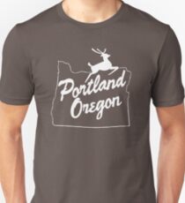 Portland Oregon Sign in White Unisex T-Shirt