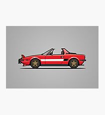 Fiat Bertone X1/9 Red With White Side Stripes Photographic Print