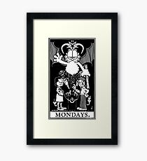 Garfield Tarot: Montags (Weiß gedruckt) Gerahmter Kunstdruck