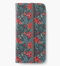 Weihnachtsstern-Muster iPhone Flip-Case/Hülle/Klebefolie