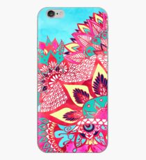 Bohemian boho red blue floral paisley pattern iPhone Case