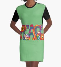 Psychedelischer Frieden T-Shirt Kleid