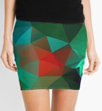 Green Polygon Art Mini Skirt