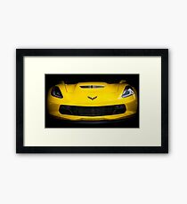 Yellow Corvette Framed Print