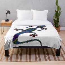 traditional Lizard dot art Throw Blanket