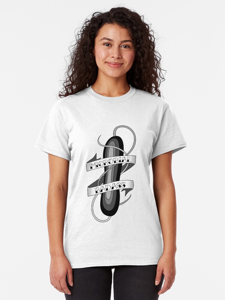 Alternate view of Microbial Badass Tattoo - black and white Classic T-Shirt