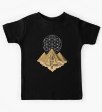 Ägyptische Pyramiden-Sphinx-alte heilige Geometrie Kinder T-Shirt