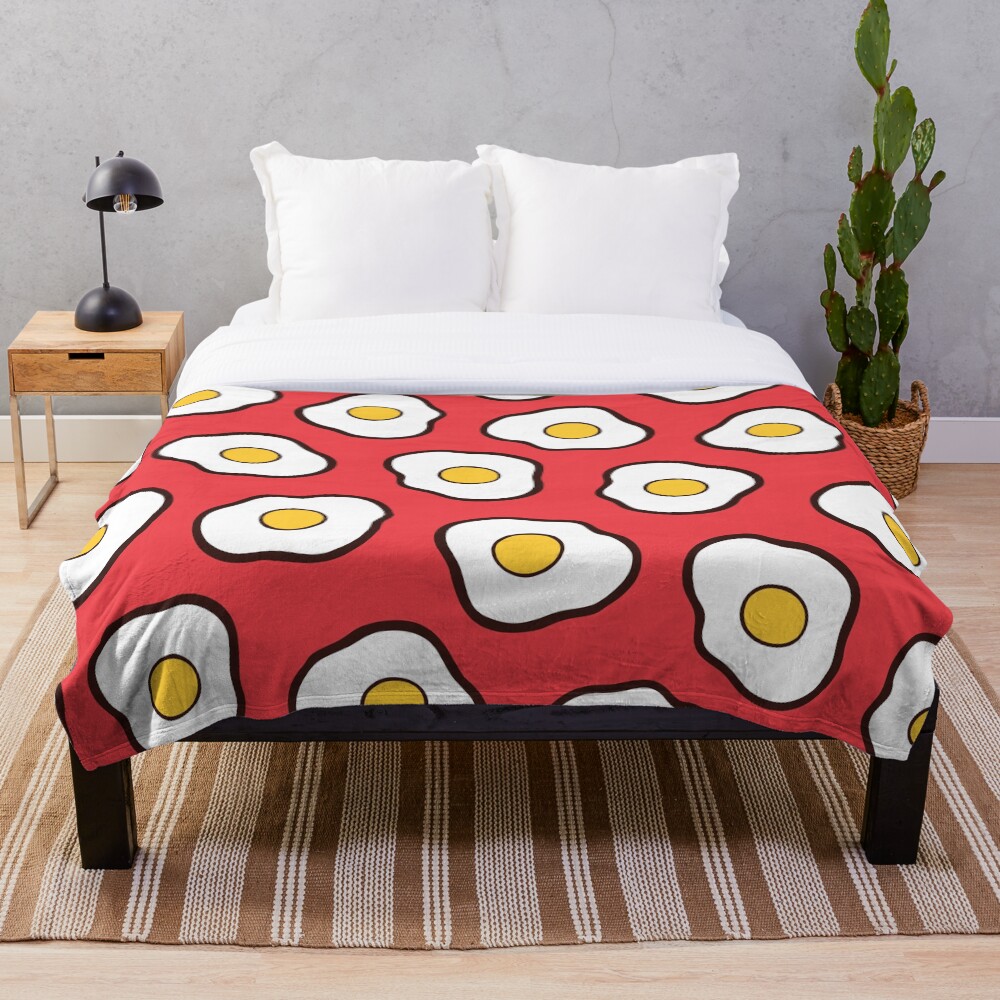 "Fried Eggs Pattern" Throw Blanket by evannave Redbubble