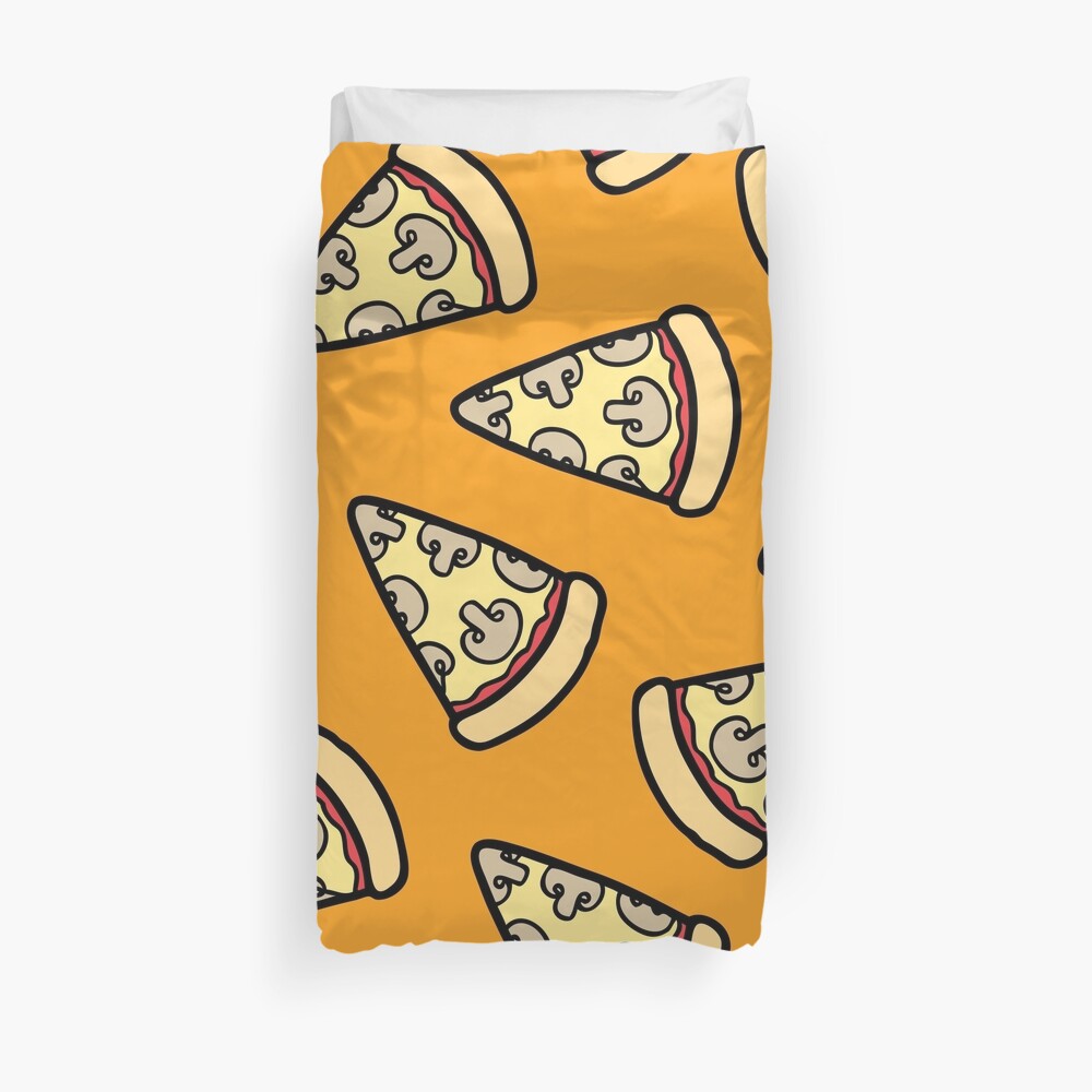 Mushroom Pizza Pattern Duvet Cover