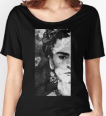Black And White Frida Kahlo by Sharon Cummings Women's Relaxed Fit T-Shirt