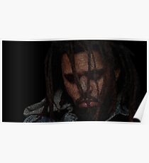 High detail J Cole Portrait Poster