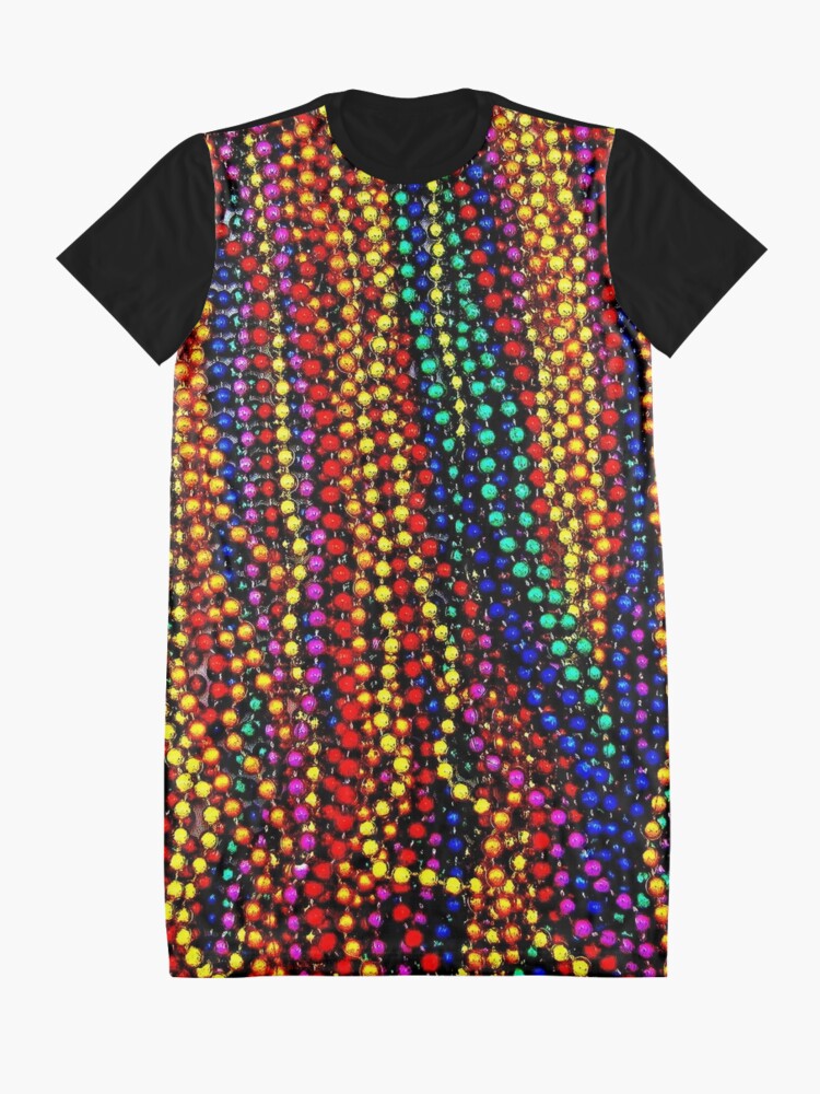 Alternate view of MARDI GRAS :Colorful Beads Print Graphic T-Shirt Dress