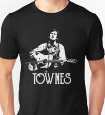 Townes Van Zandt - White Stencil Slim Fit T-Shirt