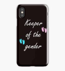 Keeper of Gender reveal party idea baby announcement iPhone Case