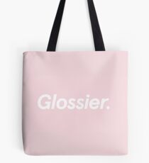 Glossier Logo Pink White Chic Tote Bag