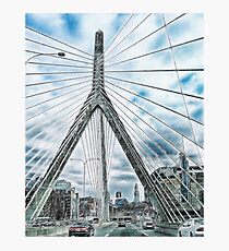 The Leonard P. Zakim Bunker Hill Memorial Bridge Photographic Print
