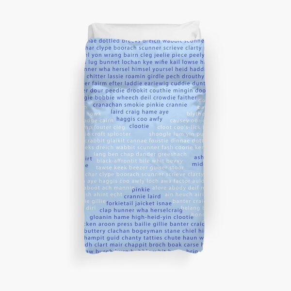 Scottish Words in a Saltire Duvet Cover
