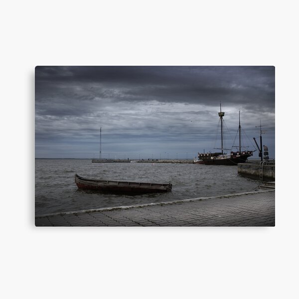 Harbor at night Canvas Print