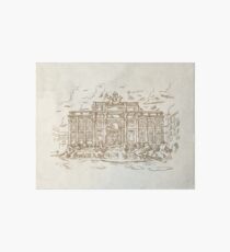 sketch of Trevi Fountain in retro style Art Board