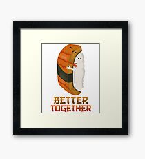 Better together - Cute Sushi Couple Framed Print