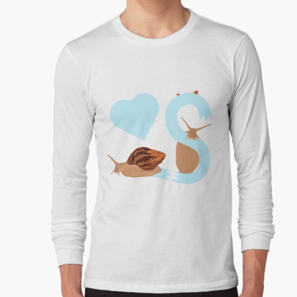 Pet snail with heart and letter S Long Sleeve T-Shirt