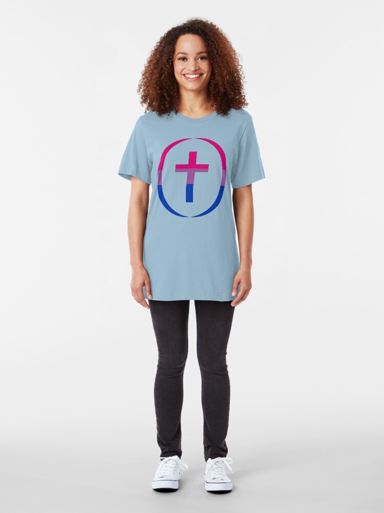 Alternate view of Christian (Blue, Pink, White) Third Culture Series Slim Fit T-Shirt