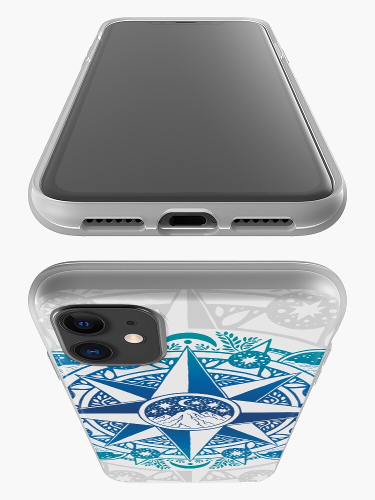 Alternate view of Journey to Moon Mountain | Turquoise Navy Ombré iPhone Case & Cover