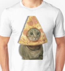 Cat with Pizza Head Unisex T-Shirt