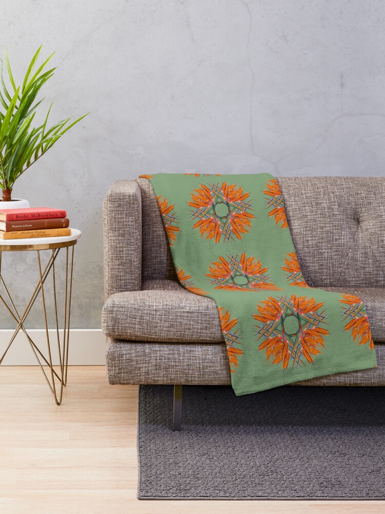 Alternate view of Bird of Paradise Flower Design for Duvets, tights, tops and bags Throw Blanket