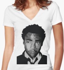 Childish Gambino Vector Women's Fitted V-Neck T-Shirt