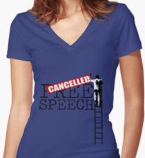 Free Speech - Cancelled Women's Fitted V-Neck T-Shirt