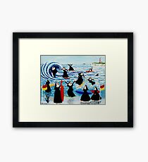 Surfing Sisters Framed Print