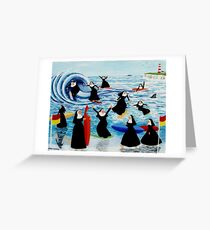 Surfing Sisters Greeting Card