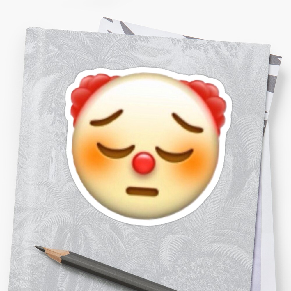 Sad Clown Emoji Sticker By Jarcia Redbubble   Stf,small,600x600 