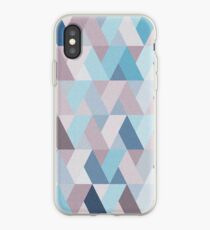 Mauve Blue Geometry V iPhone Case