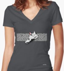 8-bit basketball shoe 4 T-shirt Women's Fitted V-Neck T-Shirt
