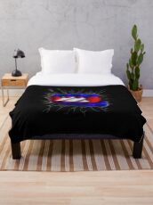 Cambodian American Flag USA Cambodia Throw Blanket